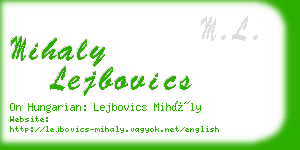 mihaly lejbovics business card